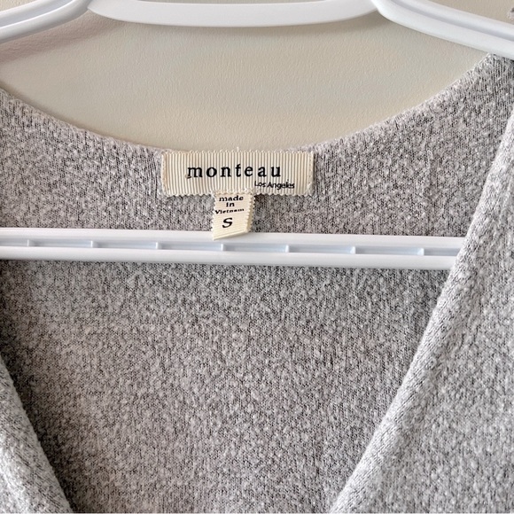 Gray Monteau Button-Front Midi Sweater Dress - Picture 3 of 5